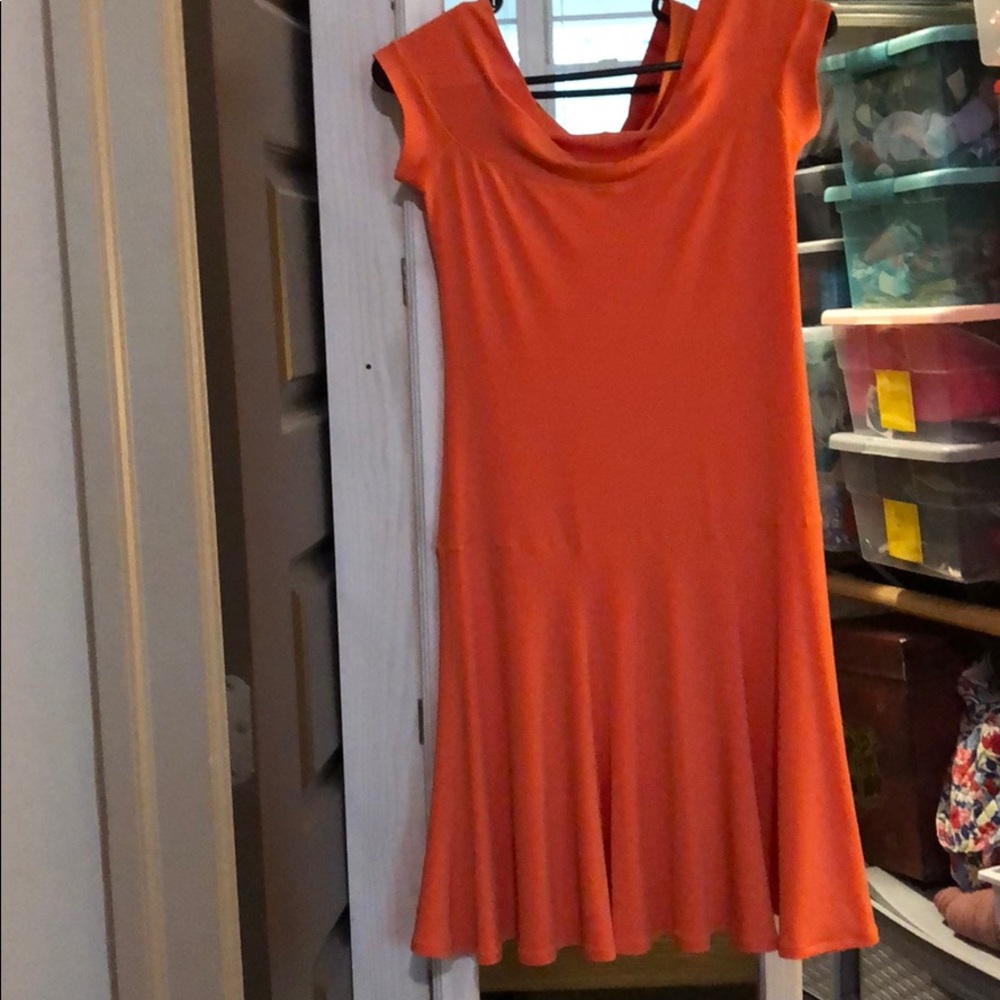 Off-the-Shoulder Orange Dress